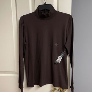 Hasting & Smith Mock Turtleneck Knit Top, Brown, Womens Large, NWT